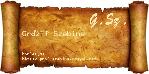 Gróf Szabina névjegykártya